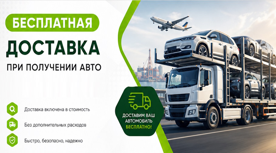 Акция! Бесплатная доставка по Стрежевом при получении авто